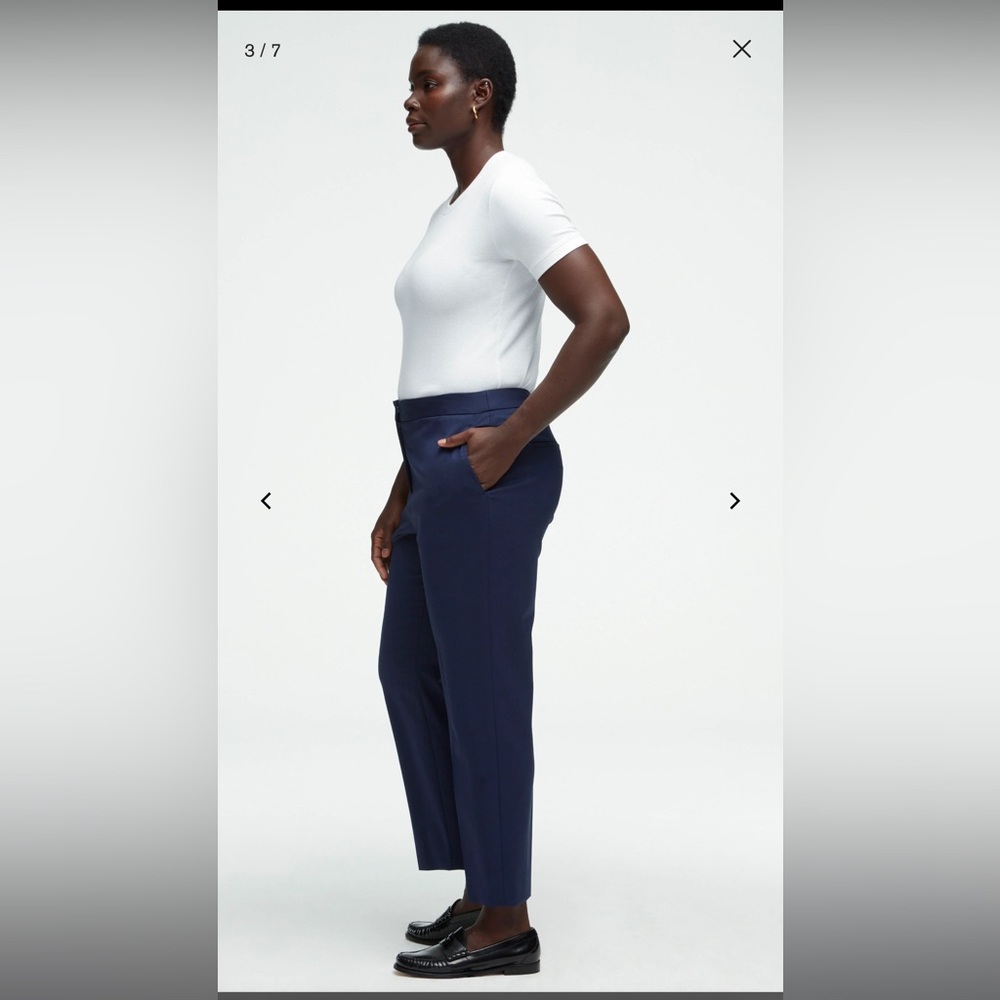 Argent Tailored Trouser in Seasonless Wool in Navy Size 2